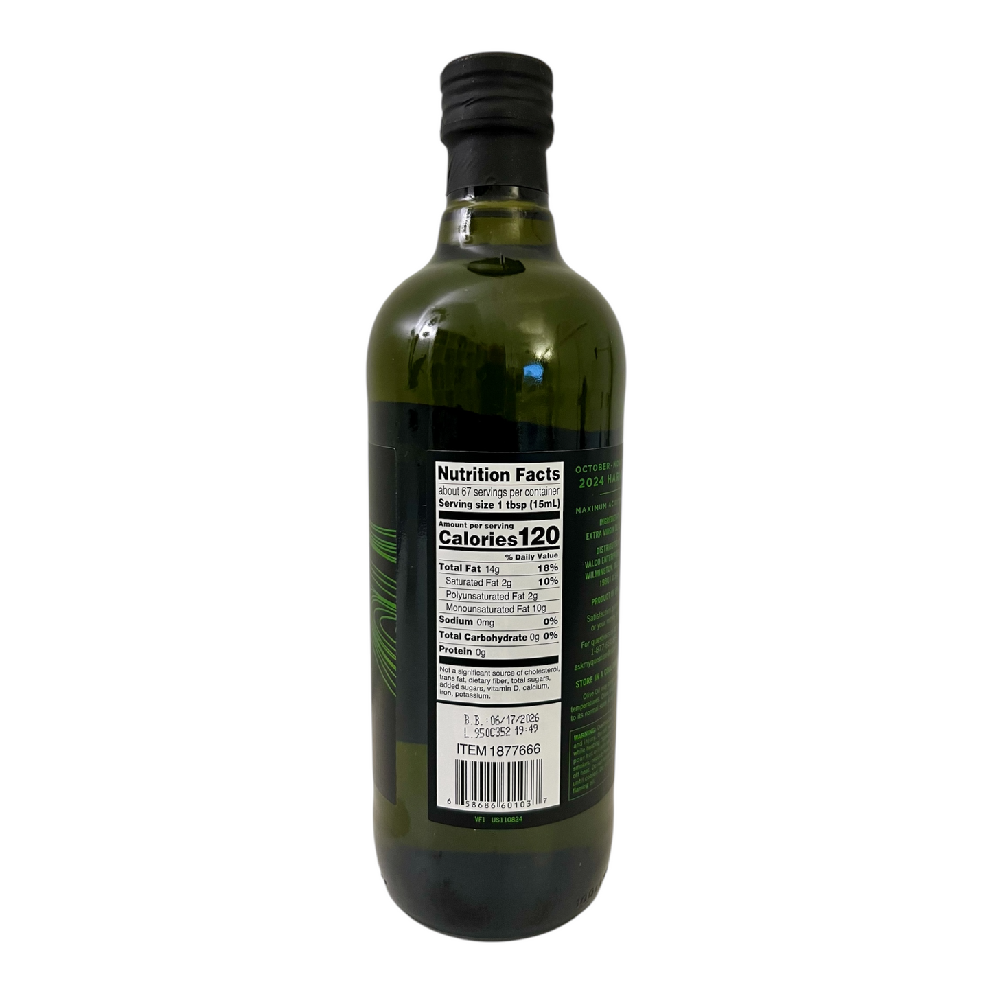 Ottavio Early Harvest Extra Virgin Olive Oil, Cold Pressed, 34 fl oz (1L), Product of Spain
