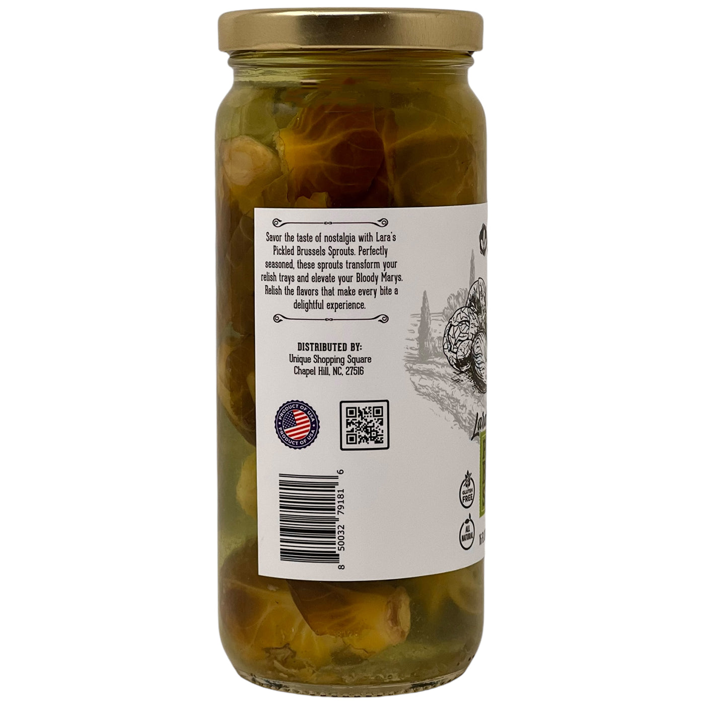 Lara’s Pickled Brussels Sprouts – Classic Tangy Flavor in a 16oz Jar