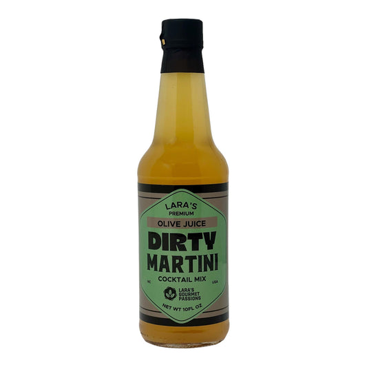 Lara's Premium Olive Juice Dirty Martini Cocktail Mix, Small Batch – Vodka, Vermouth, Gin Mixer - 10 fl oz