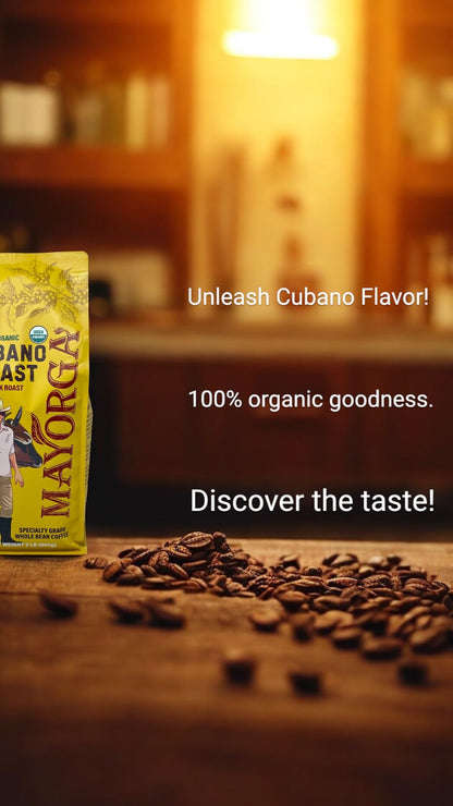 Mayorga Organic Cubano Roast Coffee – 2 lb Whole Bean, Dark Roast, Bold & Smooth, USDA Certified