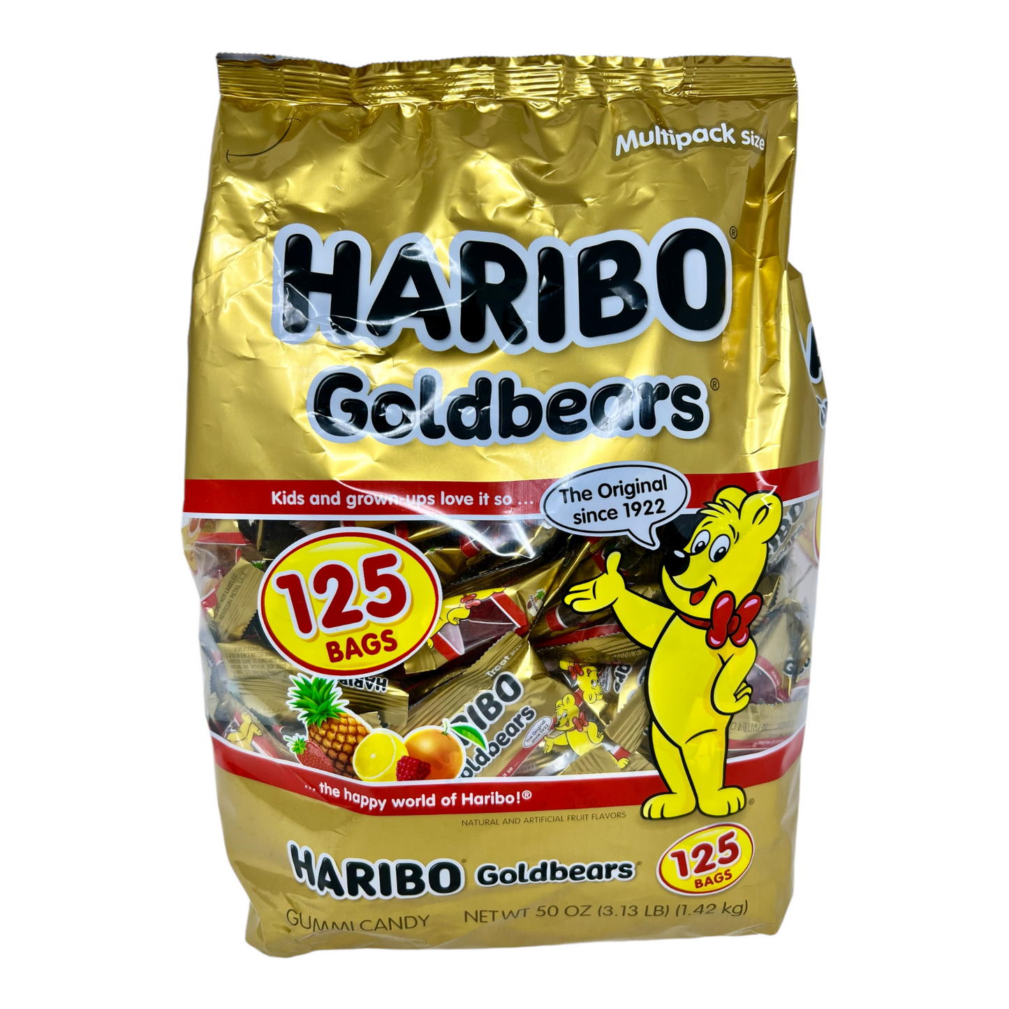 Haribo Goldbears Gummy Candy Multipack - 125 Mini Bags, 50 oz (3.13 lbs)