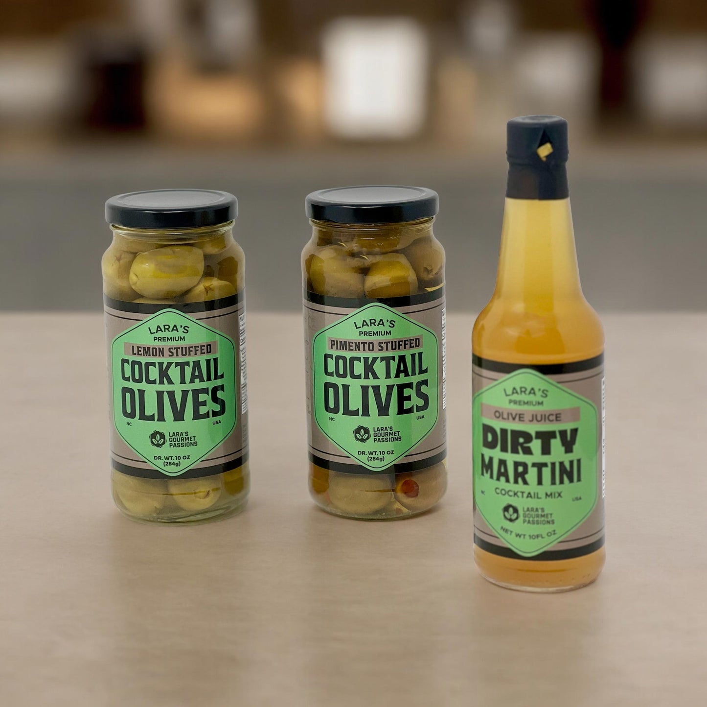 Lara's Premium Pimento Stuffed Cocktail Olives