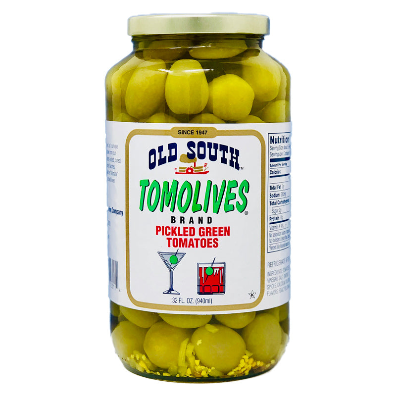 Old South Tomolives Brand Pickled Green Tomatoes - 32 fl oz 1