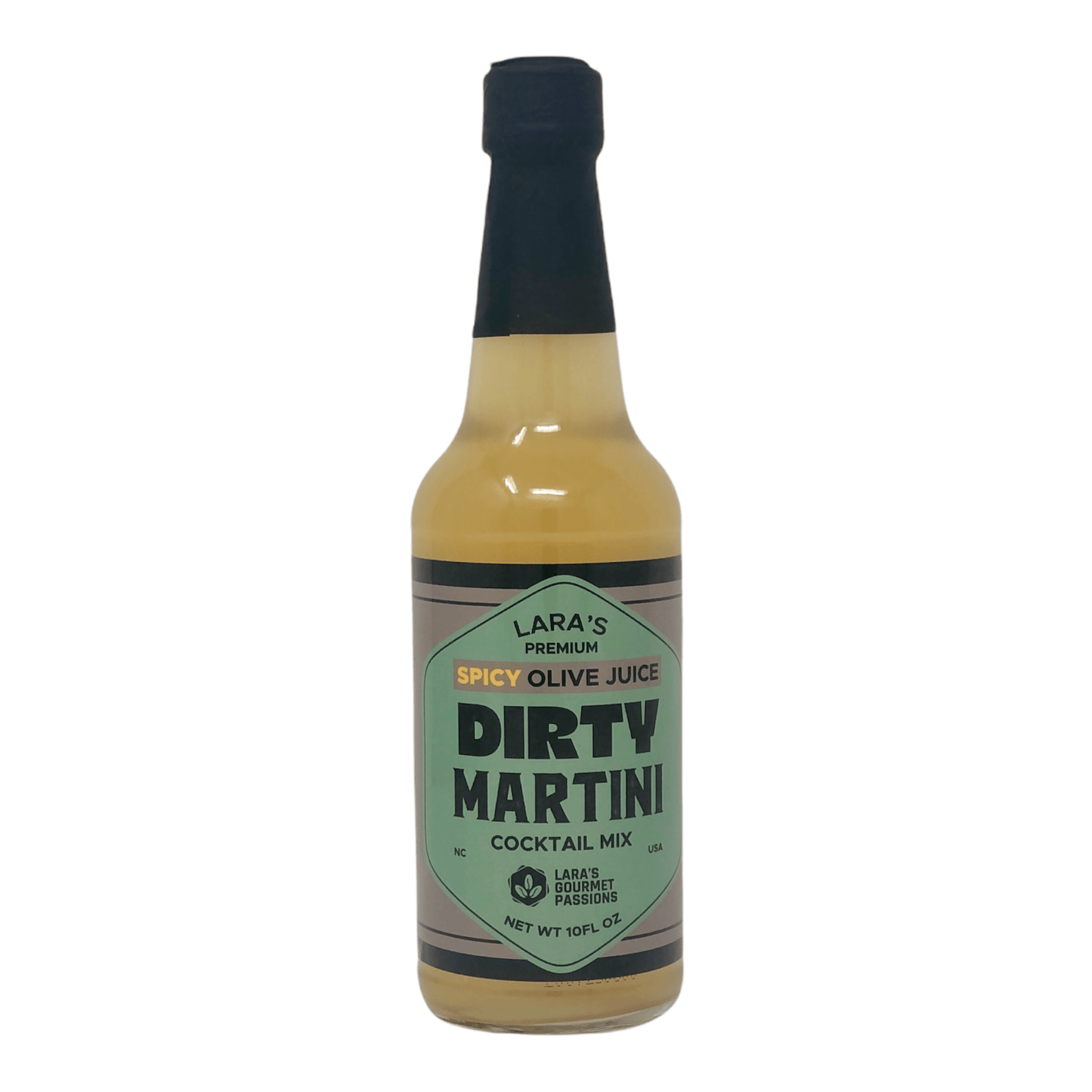 Lara’s Premium Spicy Olive Juice Dirty Martini Cocktail Mix with Habanero Brine - 10 fl oz