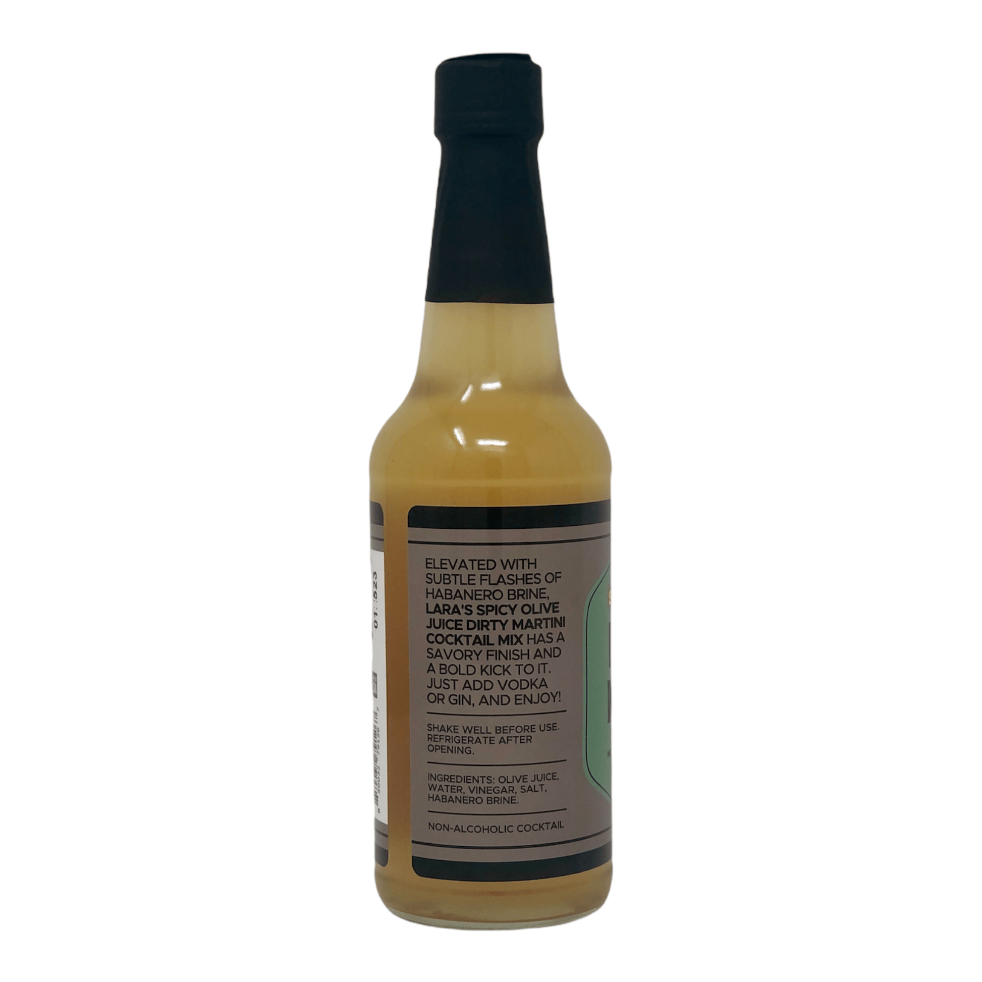 Lara’s Premium Spicy Olive Juice Dirty Martini Cocktail Mix with Habanero Brine - 10 fl oz