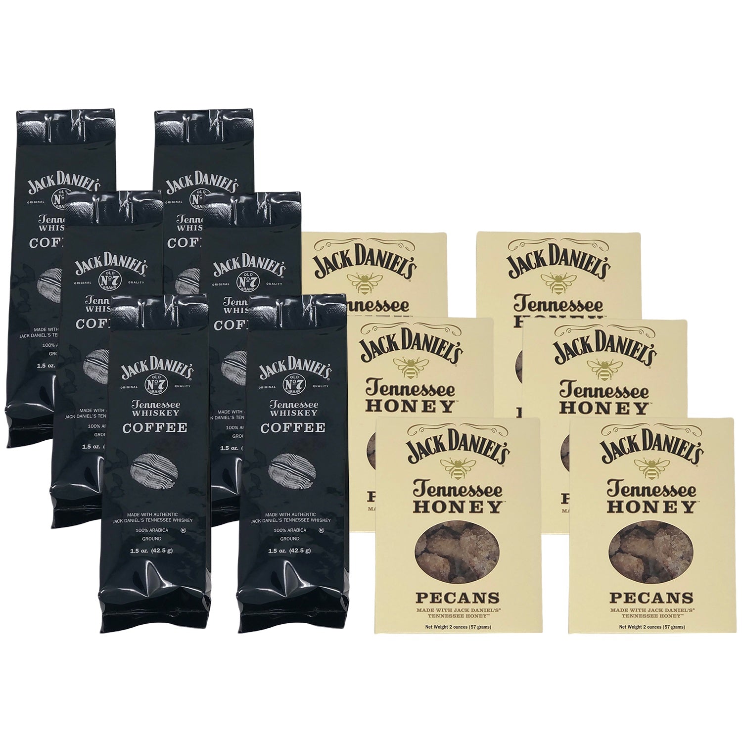 Six sets of Jack Daniel's Coffee (1.5oz) and Jack Daniel's Tennessee Honey Pecan (2oz) Duo - Party Favor Stuffer