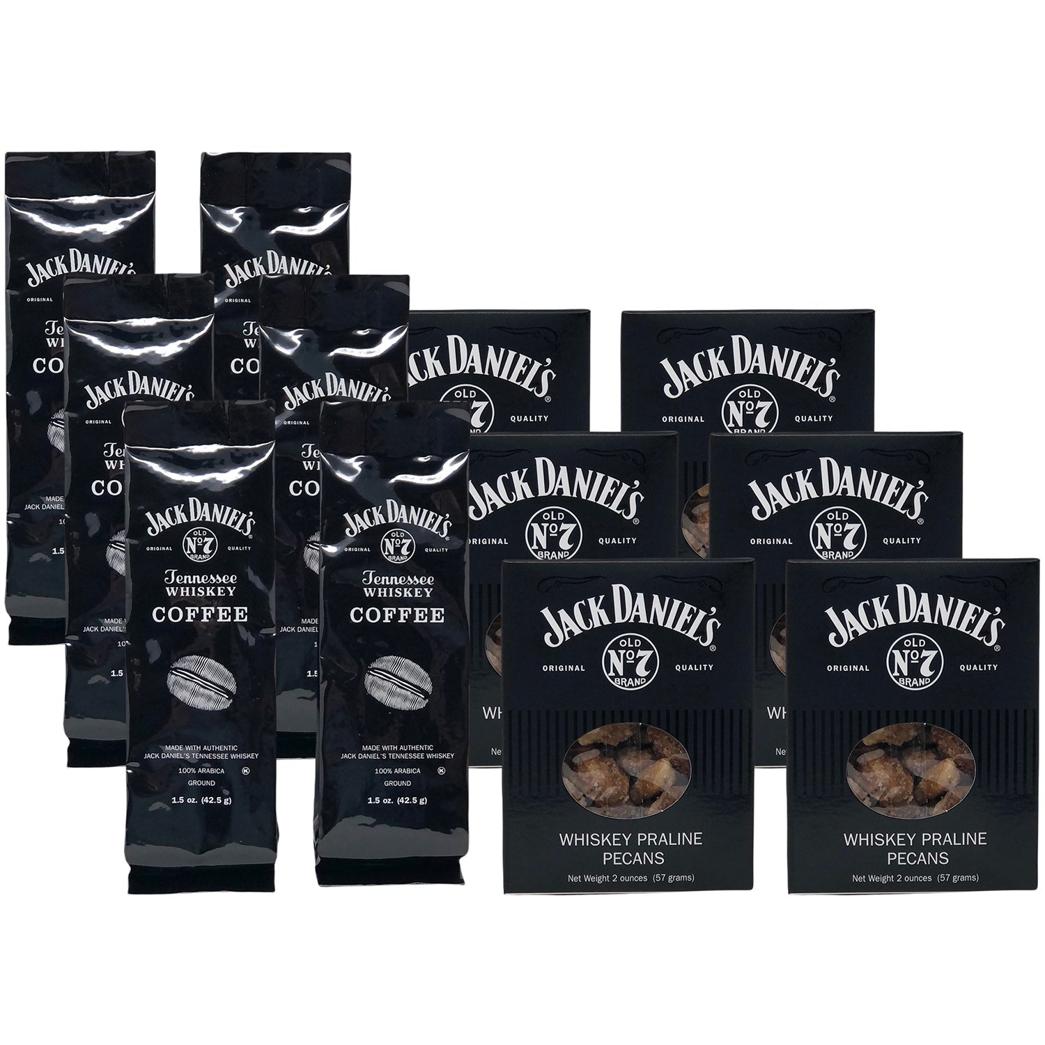 Six sets of Jack Daniel's Coffee (1.5oz) and Jack Daniel's Whiskey Praline Pecan (2oz) Duo