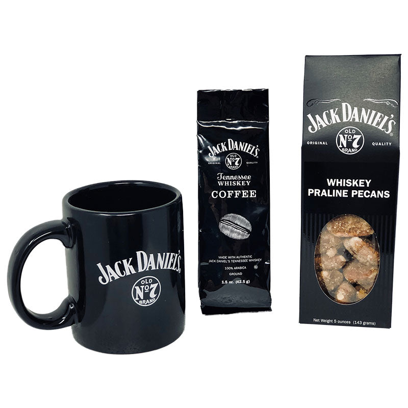 Jack Daniels Coffee, No 7 Mug and Whiskey Praline Pecans Gift Set 1