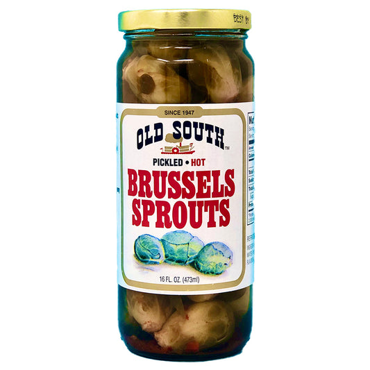 Old South Pickled Hot Brussels Sprouts - 16 fl oz / 473ml 1